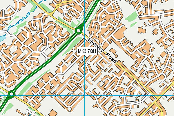 MK3 7QH map - OS VectorMap District (Ordnance Survey)