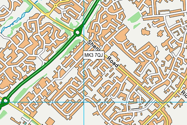 MK3 7QJ map - OS VectorMap District (Ordnance Survey)