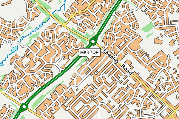 MK3 7QP map - OS VectorMap District (Ordnance Survey)