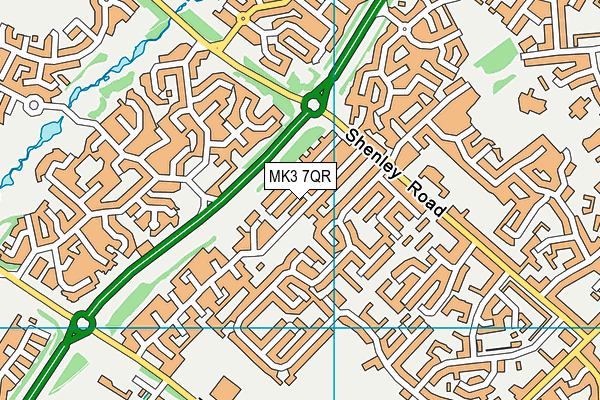 MK3 7QR map - OS VectorMap District (Ordnance Survey)