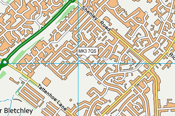 MK3 7QS map - OS VectorMap District (Ordnance Survey)