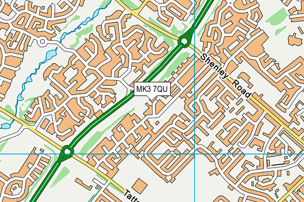 MK3 7QU map - OS VectorMap District (Ordnance Survey)