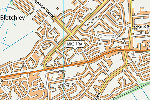 MK3 7RA map - OS VectorMap District (Ordnance Survey)
