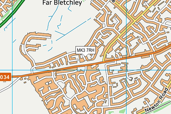 MK3 7RH map - OS VectorMap District (Ordnance Survey)
