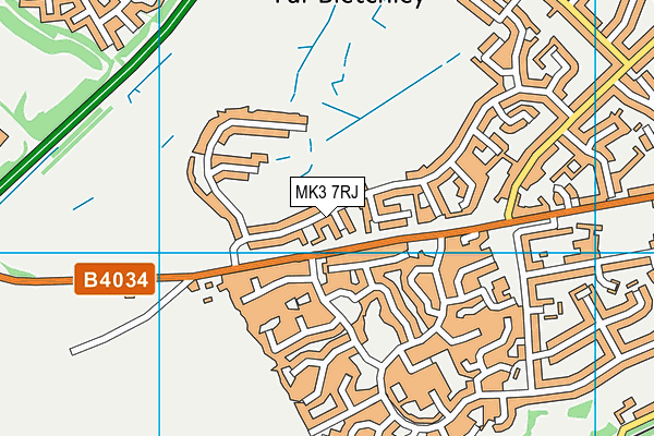 MK3 7RJ map - OS VectorMap District (Ordnance Survey)