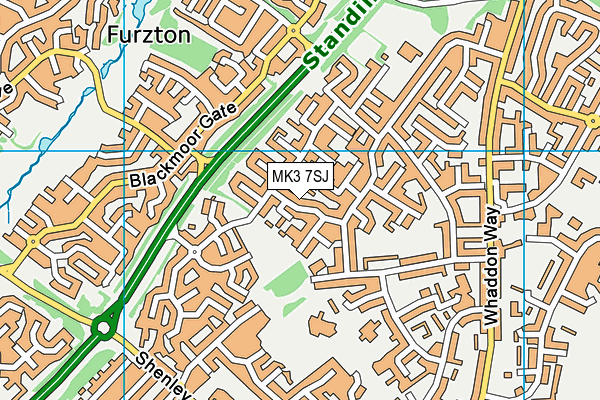 MK3 7SJ map - OS VectorMap District (Ordnance Survey)