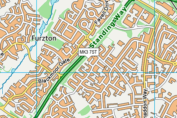 MK3 7ST map - OS VectorMap District (Ordnance Survey)