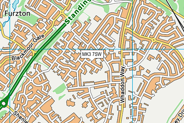 MK3 7SW map - OS VectorMap District (Ordnance Survey)