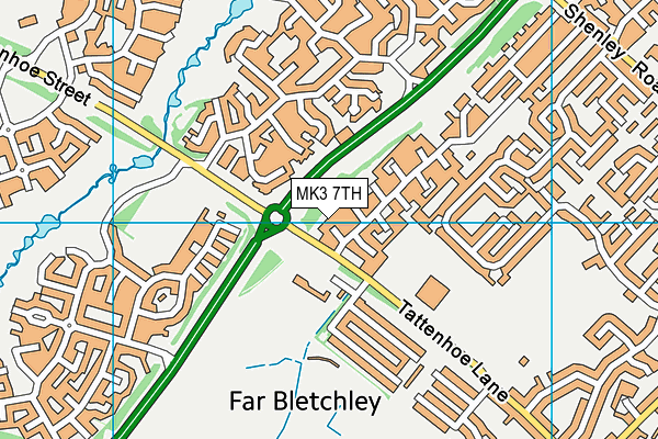 MK3 7TH map - OS VectorMap District (Ordnance Survey)