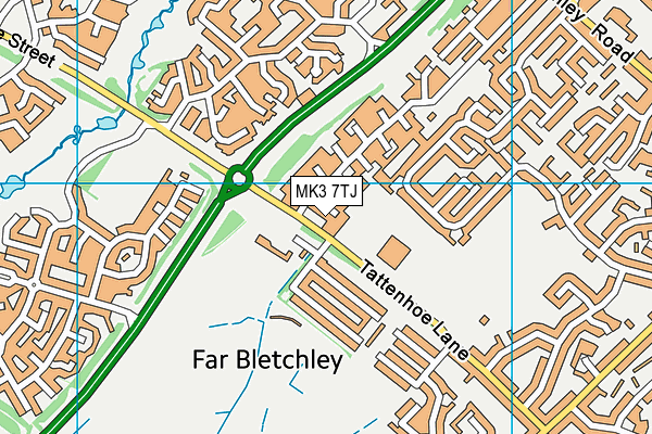 MK3 7TJ map - OS VectorMap District (Ordnance Survey)