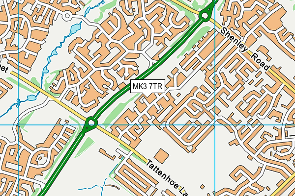 MK3 7TR map - OS VectorMap District (Ordnance Survey)