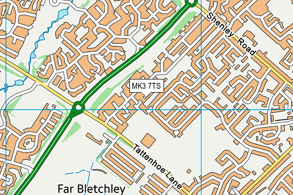 MK3 7TS map - OS VectorMap District (Ordnance Survey)