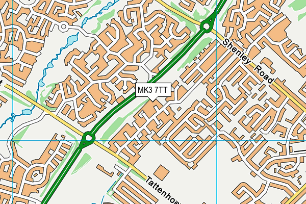 MK3 7TT map - OS VectorMap District (Ordnance Survey)
