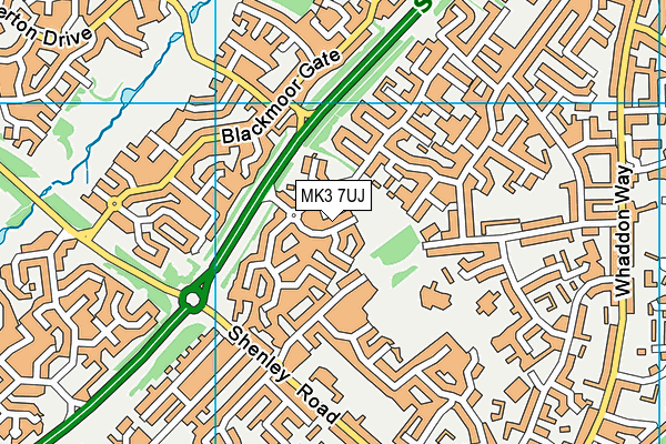 MK3 7UJ map - OS VectorMap District (Ordnance Survey)