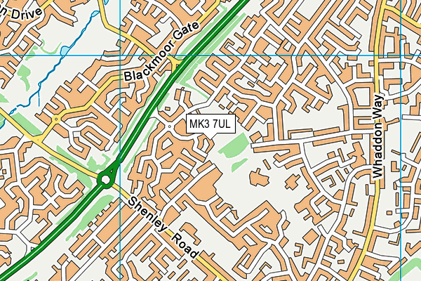 MK3 7UL map - OS VectorMap District (Ordnance Survey)