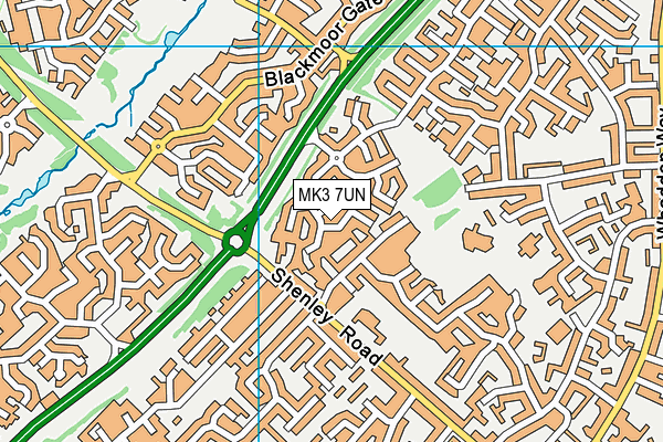 MK3 7UN map - OS VectorMap District (Ordnance Survey)