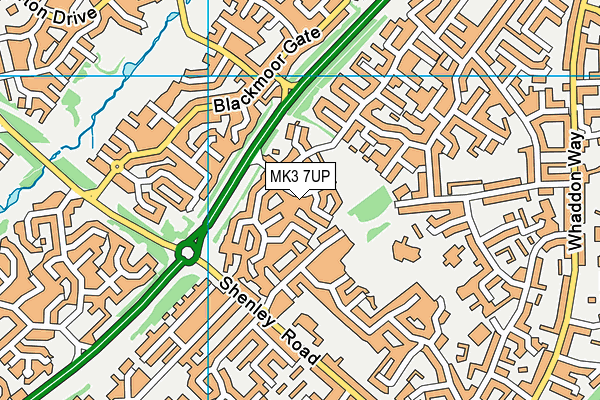 MK3 7UP map - OS VectorMap District (Ordnance Survey)