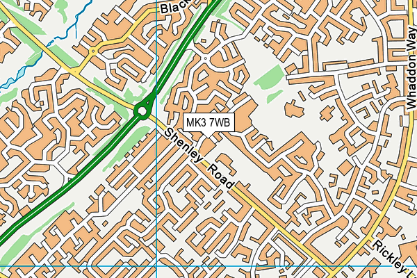 MK3 7WB map - OS VectorMap District (Ordnance Survey)