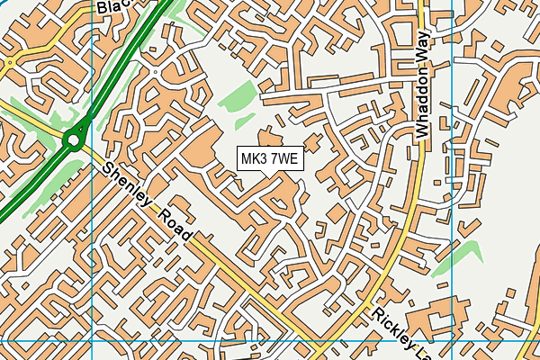 MK3 7WE map - OS VectorMap District (Ordnance Survey)
