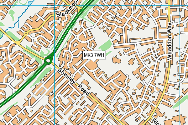 MK3 7WH map - OS VectorMap District (Ordnance Survey)