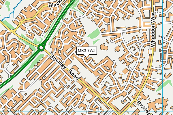 MK3 7WJ map - OS VectorMap District (Ordnance Survey)