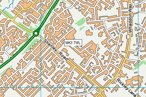 MK3 7WL map - OS VectorMap District (Ordnance Survey)