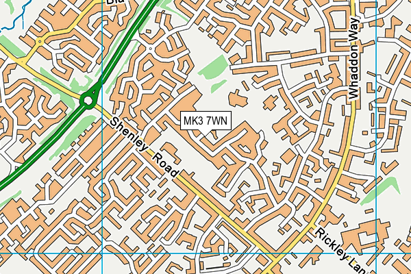 MK3 7WN map - OS VectorMap District (Ordnance Survey)