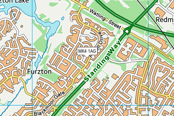 MK4 1AG map - OS VectorMap District (Ordnance Survey)