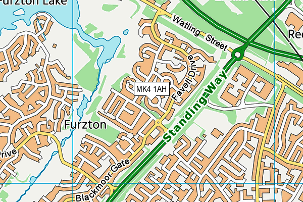 MK4 1AH map - OS VectorMap District (Ordnance Survey)