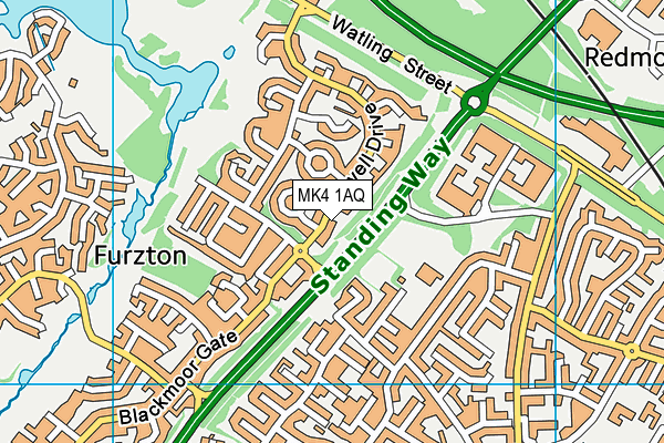 MK4 1AQ map - OS VectorMap District (Ordnance Survey)