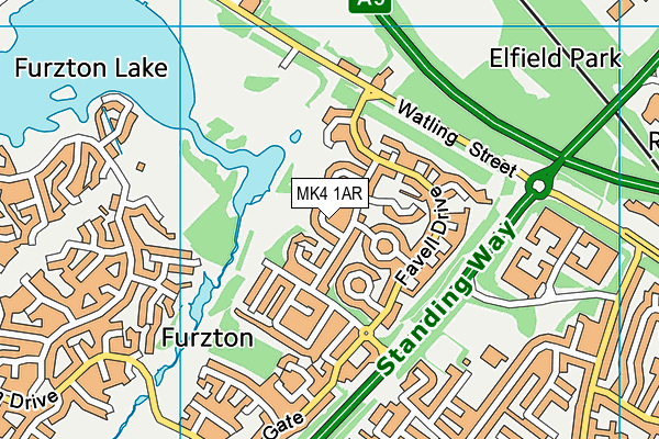 MK4 1AR map - OS VectorMap District (Ordnance Survey)