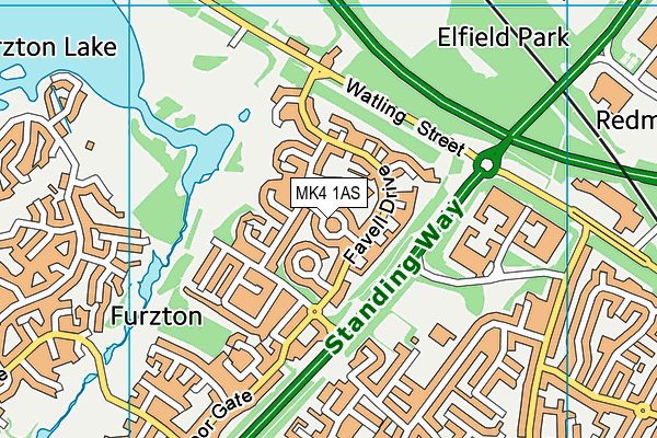 MK4 1AS map - OS VectorMap District (Ordnance Survey)