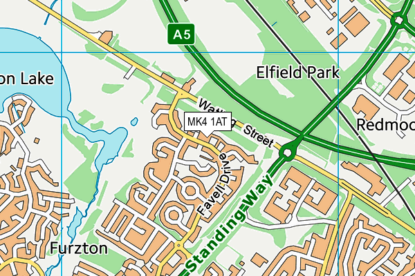 MK4 1AT map - OS VectorMap District (Ordnance Survey)