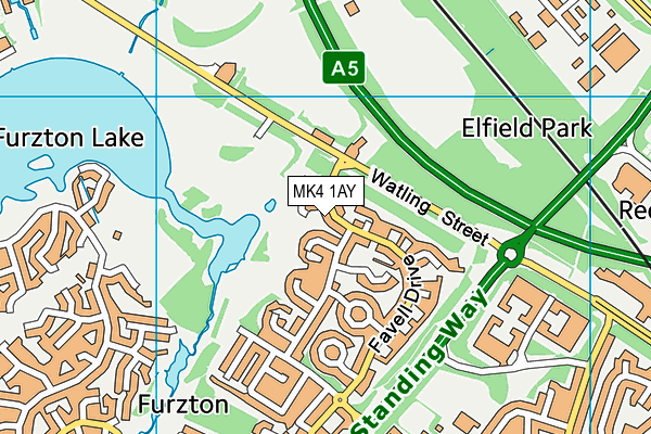 MK4 1AY map - OS VectorMap District (Ordnance Survey)