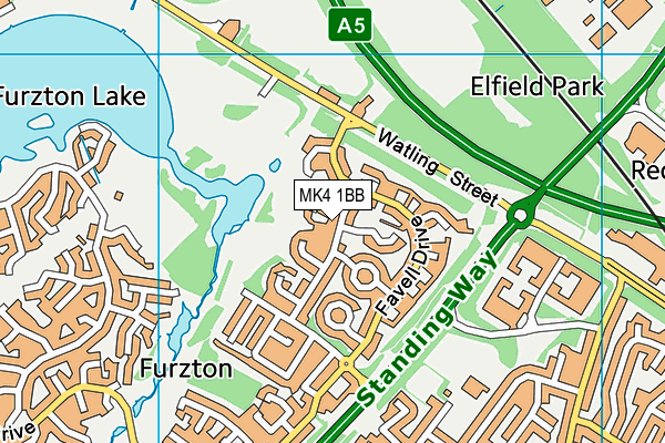 MK4 1BB map - OS VectorMap District (Ordnance Survey)