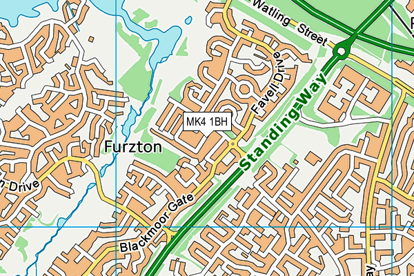 MK4 1BH map - OS VectorMap District (Ordnance Survey)