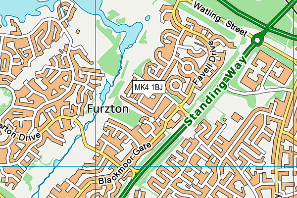 MK4 1BJ map - OS VectorMap District (Ordnance Survey)