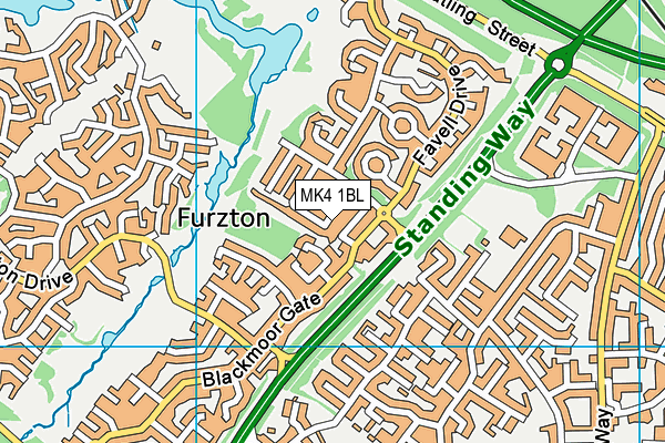 MK4 1BL map - OS VectorMap District (Ordnance Survey)