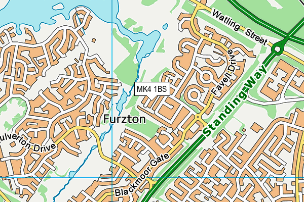 MK4 1BS map - OS VectorMap District (Ordnance Survey)