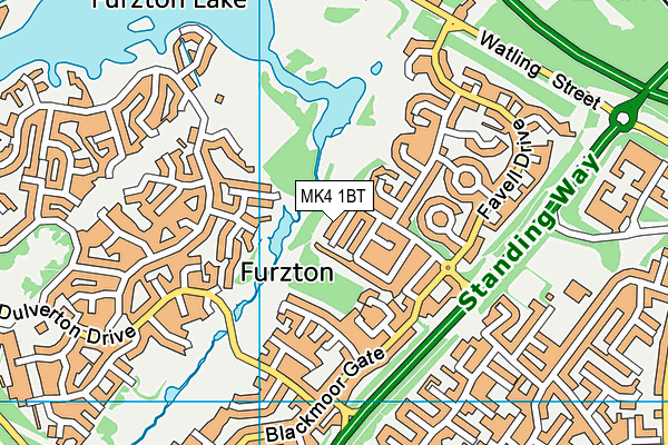 MK4 1BT map - OS VectorMap District (Ordnance Survey)