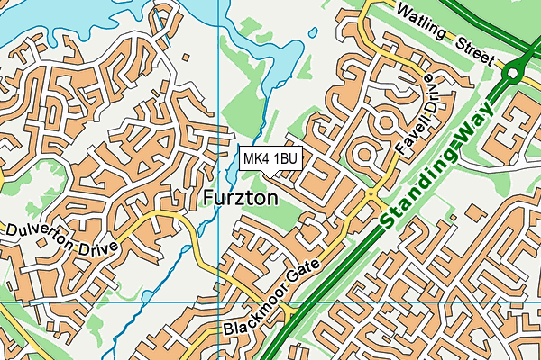 MK4 1BU map - OS VectorMap District (Ordnance Survey)