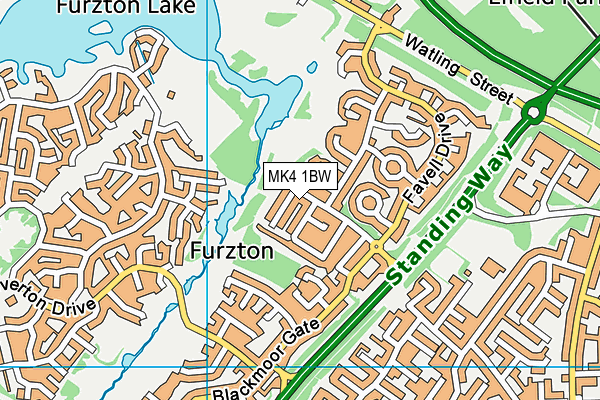 MK4 1BW map - OS VectorMap District (Ordnance Survey)