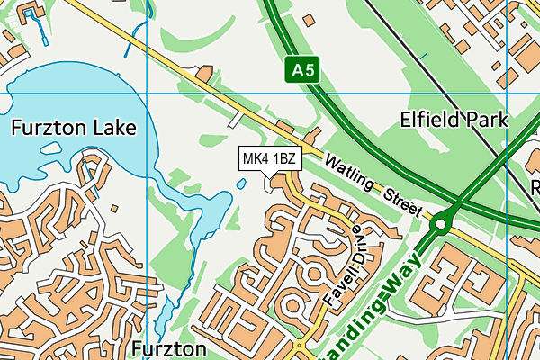 MK4 1BZ map - OS VectorMap District (Ordnance Survey)