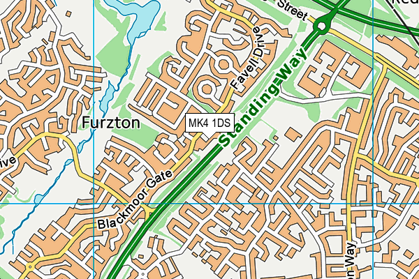 MK4 1DS map - OS VectorMap District (Ordnance Survey)