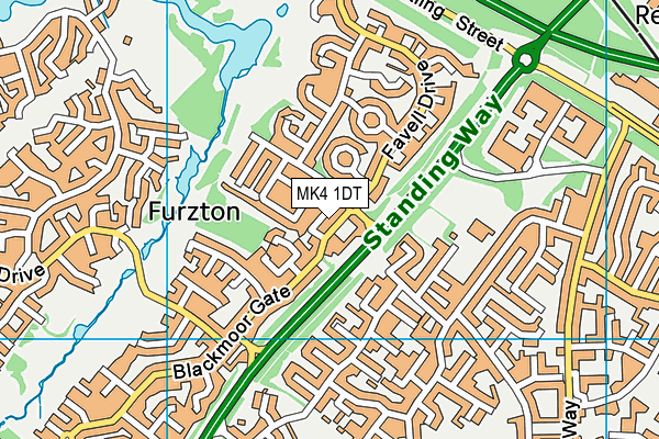 MK4 1DT map - OS VectorMap District (Ordnance Survey)