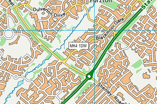 MK4 1DW map - OS VectorMap District (Ordnance Survey)