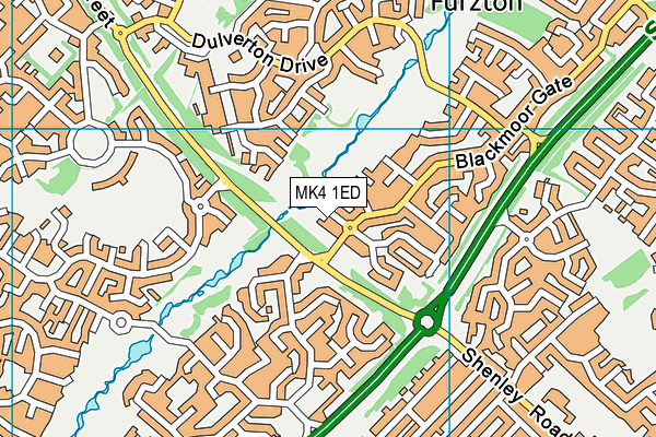 MK4 1ED map - OS VectorMap District (Ordnance Survey)