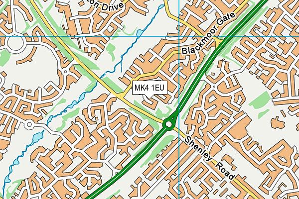 MK4 1EU map - OS VectorMap District (Ordnance Survey)