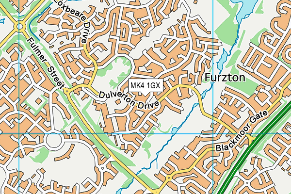 MK4 1GX map - OS VectorMap District (Ordnance Survey)