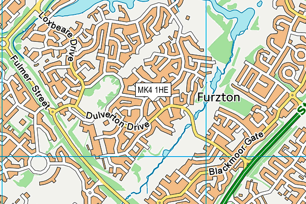 MK4 1HE map - OS VectorMap District (Ordnance Survey)